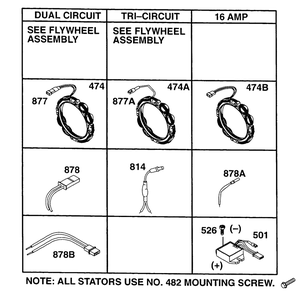 Alternator Chart Diagram and Parts List for 402417-0640-XX  Briggs and Stratton Engine